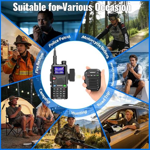 ABBREE Ham Radio Wireless Handheld Waterproof Float Speaker Mic, 2 Pin Shoulder Microphone For Baofeng 5RM,UV-5R Mini,BF-F8HP PRO,AR-152,K5PLUS,GM-15Pro,UV-5G Plus UV-32 GM21 Walkie Talkie Accessories in Saudi Arabia