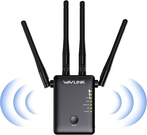 WAVLINK AC1200 WiFi Extender with 4 High Gain Antennas, Dual Band 5GHz/2.4GHz WiFi Extender Signal Booster for Home, Supports Access Point/Repeater/Router Modes in Saudi Arabia
