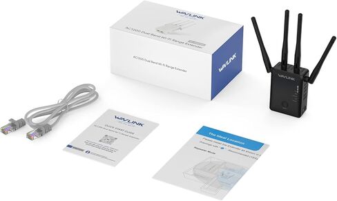 WAVLINK AC1200 WiFi Extender with 4 High Gain Antennas, Dual Band 5GHz/2.4GHz WiFi Extender Signal Booster for Home, Supports Access Point/Repeater/Router Modes in Saudi Arabia