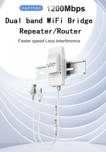 VONETS VAP11AC 2.4GHz+5GHz Dual Band AC1200 Wireless Bridge Repeater Mini Router WiFi to RJ45 Ethernet Adapter WiFi Hotspot Signal Extender with Smart Cooling Fan, 12V/1A Power Supply Included in Saudi Arabia