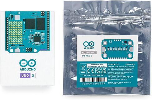 Arduino UNO Q 4GB + Modulino Pixels — Plug‑and‑Play RGB LED Display Module Bundle for AI, IoT, Robotics & Prototyping | Linux + Arduino | No‑Solder Modular Expansion in Saudi Arabia