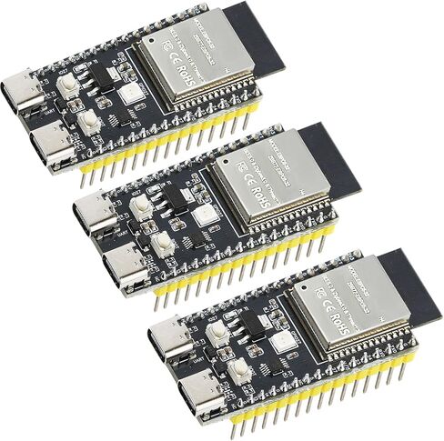 3 قطعة مجلس التنمية ESP32-C5 | RISC-V ثنائي النواة ثنائي النطاق Wi-Fi 6 وBluetooth 5، Thread & Zigbee، مع فلاش 4 ميجابايت 32Pin Type-C & CH340، ESP32-C5 Devkit لـ Arduino in Kuwait