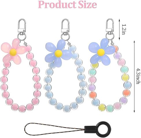3 PCS Detachable Phone Charms, Aesthetic Y2K Beaded Chain for Bag Keychain Camera in Saudi Arabia