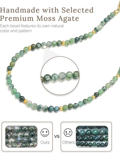 Moss Agate Beads Phone Charm Wrist Strap, Beaded Natural Stones Lanyard Wristlet Chain, Elegant & Hands-Free Bracelet Strap for iPhone & More Cell Phone Cases in Saudi Arabia