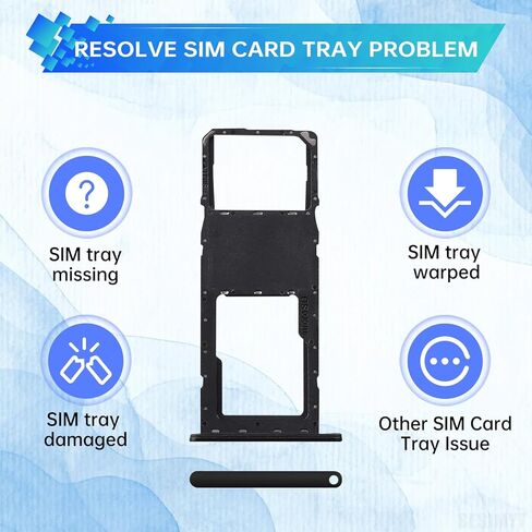 for Samsung Galaxy A03 Sim Card Tray Replacement (Single SIM Version) Black Card Tray Slot Holder Bracket Adapter with Needle Ejector for A03 SM-A035F in Saudi Arabia