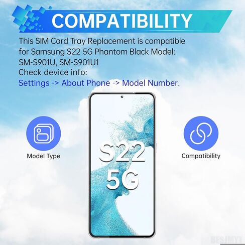 استبدال صينية بطاقة Sim لهاتف Samsung Galaxy S22 5G (إصدار SIM واحد) محول فتحة صينية البطاقة السوداء الوهمية مع قاذف إبرة لـ S22 5G SM-S901U SM-S901U1 in Saudi Arabia