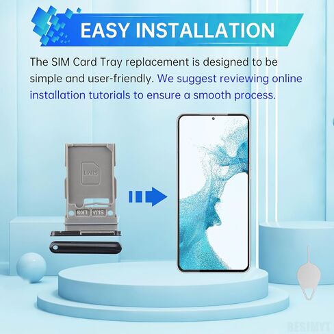 استبدال صينية بطاقة Sim لهاتف Samsung Galaxy S22 5G (إصدار SIM واحد) محول فتحة صينية البطاقة السوداء الوهمية مع قاذف إبرة لـ S22 5G SM-S901U SM-S901U1 in Saudi Arabia