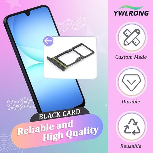2PCS SIM Card Tray for Samsung Galaxy A17 5G A176U SIM Card Slot Holder Replacement for Samsung Galaxy A17 5G with Open Eject Pin（Black） in Saudi Arabia