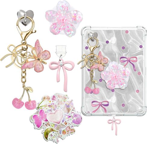 Cute Charms Set for Phone,Grip Holder,Dust Plug Charm Type C/USB C,Charms Compatible for Phone,Kindle for Women. in Kuwait