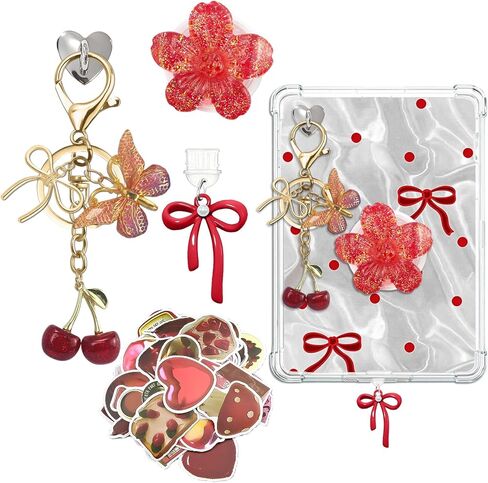 Cute Charms Set for Phone,Grip Holder,Dust Plug Charm Type C/USB C,Charms Compatible for Phone,Kindle for Women. in Kuwait