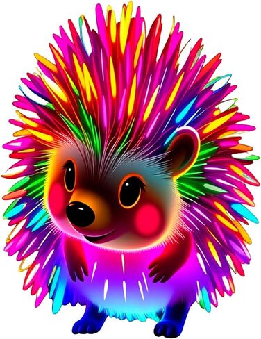 Neon Rainbow Hedgehog Dust Plug Acrylic Charms for electronic products,Type-C Charging Port Dust Plugs Pendant Compatible with E-Reader Phone Tablet, Gift for Christmas, Birthday, Anniversary Day in Saudi Arabia