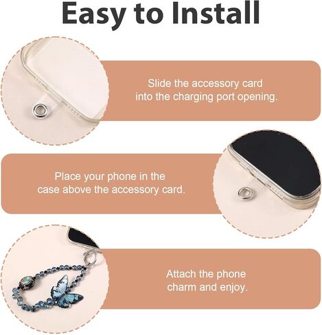 Blue Butterfly Design Phone Charm with 2 Tether Tabs, Cute Keychain Lanyard Pendant Phone Wrist Strap, Hands-Free Detachable Chain Wristlet for Backpack Case Decor in Saudi Arabia