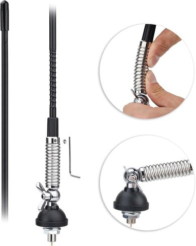 Bingfu CB 27MHz Truck Fiberglass Antenna Anti-Vibration with 13.1ft PL259 Cable Compatible with Galaxy Uniden Bearcat Cobra Radioddity Texas Ranger RoadKing Mobile CB Radio in Saudi Arabia