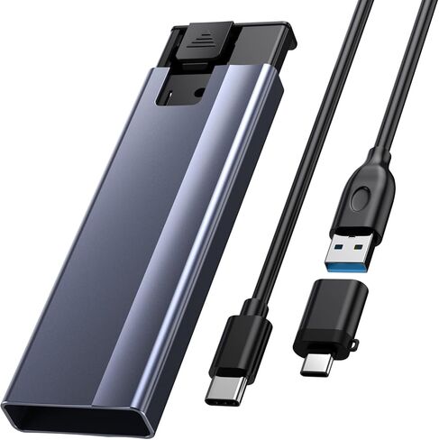 حاوية M.2 NVMe SSD، حافظة SSD خارجية USB 3.2 Gen2 بسرعة 10 جيجابت في الثانية، محول NVMe من الألومنيوم بدون أدوات، يناسب 2230/2242/2260/2280، NVMe فقط (SATA غير مدعوم)، يتضمن كابل USB-C إلى كابل (رمادي) in Kuwait