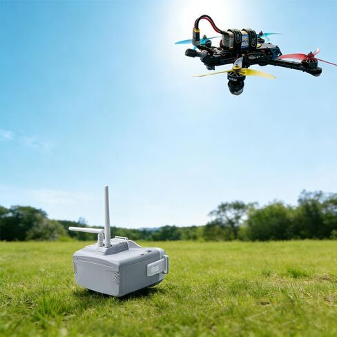 نظارات SKYZONE Cobra SD FPV، نظارات فيديو مستقبلية متنوعة 5.8 جيجا هرتز 48 قناة لسباقات الطائرات بدون طيار، شاشة LCD 800x480 16:9، تدعم النظارات وبطارية 18650 in Saudi Arabia