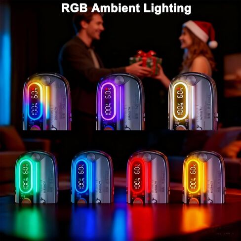 2 في 1 جهاز تدفئة اليد المغناطيسي قابل لإعادة الشحن، جهاز تدفئة اليد الكهربائي مع أضواء RGB، 4 مستويات وشاشة رقمية، جهاز تدفئة اليد المحمول للجيب، هدايا تقنية سخان للرجال والنساء، جولف، تزلج، تخييم، صيد in Kuwait
