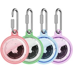 4 Pack Waterproof Case for AirTag (Gen1&2) [Screw Lock Carabiner] [Waterproof & Lightweight Cover] for Pets, Keys, Luggage, Backpacks, Travel Accessories in Saudi Arabia
