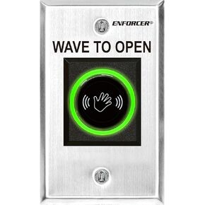 Seco-Larm SD-927PKC-NEQ Enforcer Wave-To-Open Sensor, No-Touch, 12-24 VAC/VDC, Stainless Steel Single-gang Plate, LED Illuminated Sensor Area in Kuwait