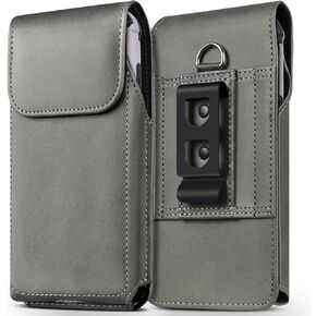 Holster Compatible with Motorola Edge, Moto G Stylus/Power 5G 2025 2024 Leather Cell Phone Belt Holder Case with Clip for Men (Fits Protective Cover on),Grey in Kuwait