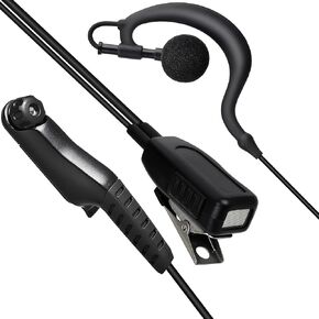 HYS Soft Rubber Earhook Headset with Microphone for Motorola N70, N50, N30, R7, ION and MXP600, G-Shape Swivel Earpiece Audio Kit with Heavy-Duty PTT for Police, Security Use in Saudi Arabia