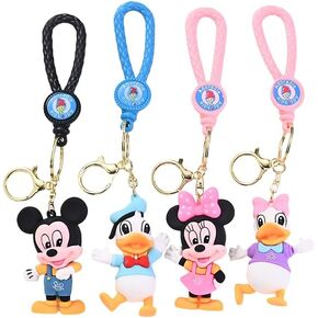 4pcs Minnie/Mickey Cute Cartoon Keychains for Girls Boys, Backpack Key Chain Accessories Wristlet Key chain Car Charms in Kuwait