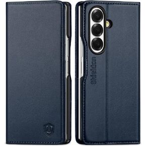 SHIELDON Genuine Leather Case Wallet for Galaxy Z Fold 7 2025, RFID Blocking Credit Card Holder, Stand Function, Flip Magnetic Closure, Full Protective Phone Cover for Galaxy Z Fold7 8.0" - Black in Saudi Arabia