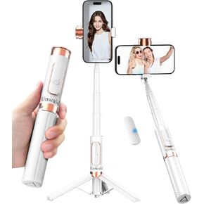 Selfie Stick Tripod for iPhone & Android – Portable Phone Tripod Stand with Bluetooth Remote, One-Click Open, Compact & Lightweight for Vlogging, Travel & Everyday Use(White) in Saudi Arabia