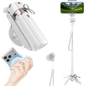 حامل ثلاثي مغناطيسي صغير لعصا السيلفي لهواتف iPhone وAndroid، حامل ثلاثي القوائم للهاتف مقاس 16.5 بوصة بحجم الجيب 4 في 1 مع جهاز تحكم عن بعد وخطاف قابلين لإعادة الشحن، دوران 360 درجة للسفر المكتبي ومدونات TikTok in Kuwait