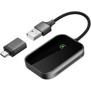 Wireless CarPlay Adapter for iPhone, Apple CarPlay Wireless Adapter USB-C, Bluetooth Connection, Auto-Switch for Multiple iPhones, Fast & Stable, iOS 10+ (Stealth Black) in Saudi Arabia