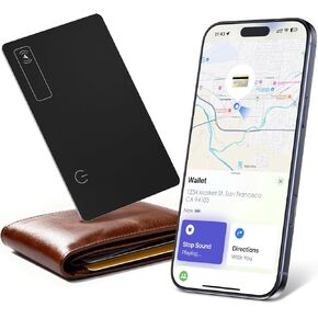 Wallet Tracker Card (Compatible for iOS only), 0.07in Slim Tracking Card, IP68 Waterproof Bluetooth Tracker Compatible with Apple Find My, Wireless Charging Item Locator for Purse, Passports in Saudi Arabia