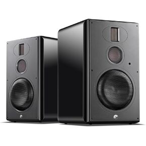 زوج مكبرات صوت HiVi-Swans H6 Studio Monitor على رف الكتب، مكبرات صوت عالية الدقة 6.5 بوصة ثلاثية الاتجاهات بقدرة 240 وات، مع WiFi/Bluetooth/بصري/محوري/خط/توازن، ومكبرات صوت المسرح المنزلي للموسيقى والأفلام. in Kuwait