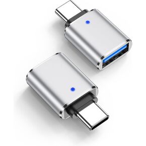 محول USBC إلى USB، 2 محول USB C إلى USB للماوس/لوحة المفاتيح/محرك الفلاش، محول نقل بيانات فائق USB 3.0 أنثى إلى نوع C ذكر OTG لهاتف iPhone 17 16 وSamsung Galaxy S26 S25 وMacBook Pro in Kuwait