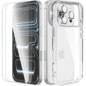 جراب FanTEK متوافق مع iPhone 11 Pro مع قطعتين من واقيات الشاشة وقطعة واحدة من واقي عدسة الكاميرا، جراب هاتف كريستالي شفاف in Kuwait