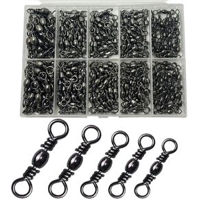 Fishing Barrel Swivels, 250pcs Fishing Swivels for Salwater Freshwater, High Strength Fishing Tackle Leader Line Lure Connector in Saudi Arabia