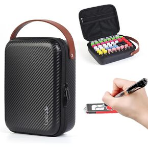 حافظة محرك فلاش Luxtude مع ملصقات، منظم حافظة USB صلبة مع جيب بسحاب، صندوق تخزين USB يحمل 58 محرك أقراص و8 بطاقات SD in Kuwait