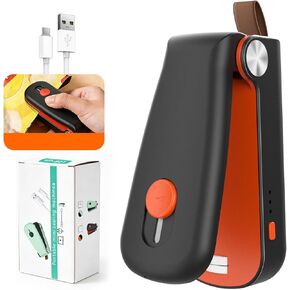NEATEST Mini Bag Sealer, 2026 Upgraded USB Rechargeable 3 Heat Levels Chip Bag Sealer with Cutter Magnet, 2 in 1 Portable Heat Seal Resealer for Plastic Bags, Snacks & Food Storage (Black) in Saudi Arabia