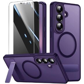 Magnetic for Samsung Galaxy S26 Ultra Case with Stand and Screen Protector & Camera Protector,Galaxy S 26 Ultra Case Compatible with MagSafe,Matte Translucent Shockproof Slimi Phone Case -Black in Saudi Arabia