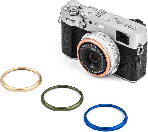 مجموعة حلقات الألوان NiSi - مجموعة من 4 حلقات ألوان مزخرفة لسلسلة Fujifilm X100 - 1 لكل منها ذهبي وذهبي وردي وأزرق وأخضر - متوافقة مع Fujifilm X100، X100S، X100F، X100T، X100V، X100VI in Kuwait