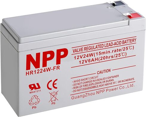 NPP High Rate FR HR1234W (F2, 4Pcs) 204Watts High Rate Battery Replace 12V 9Ah 12V 34Watts/Cell AGM Sealed Lead Acid Rechargeable for Back-UPS Flame Retardant UPS in Saudi Arabia
