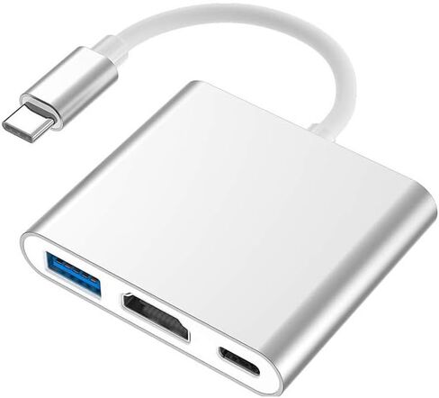 USB C to HDMI Adapter, 4K USB C Hub with 100W PD, USBA 3.0 Port, HDMI to USBC Multiport Digital AV Converter for MacBook Pro/Air, iPad, Tablets, TV, Monitor and More (Pink) in Saudi Arabia