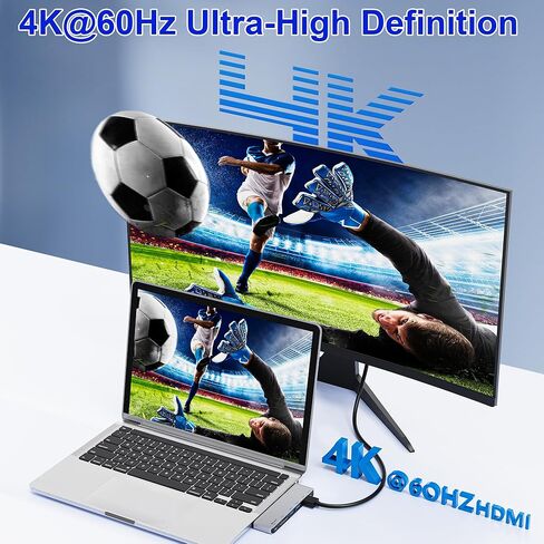 موزع USB C لجهاز MacBook، محول USB متعدد المنافذ 7 في 2 Mac، محول USB C Hub 4K@60 هرتز، 1 نوع C و2 منافذ بيانات USB A، Thunderbolt 4، قارئ بطاقة SD/TF، ​​متوافق مع MacBook Pro/MacBook Air in Saudi Arabia