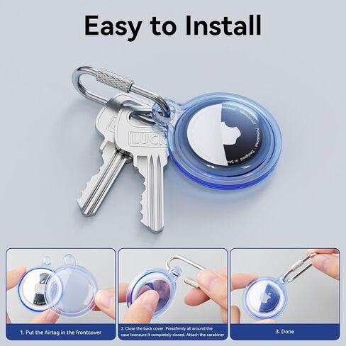4 عبوات حافظة مقاومة للماء لـ AirTag (Gen1 & 2) [حلقة قفل لولبية] [غطاء مقاوم للماء وخفيف الوزن] للحيوانات الأليفة، والمفاتيح، والأمتعة، وحقائب الظهر، وإكسسوارات السفر in Saudi Arabia