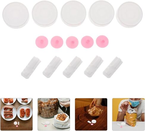 VALICLUD Vacuum Compression Bag Accessories Set with 5 Caps 5 Seal Clips and 5 Silicone Valve Plugs for Space Saver Storage Bags Compatible Compression Valves and for Travel and Bedding in Saudi Arabia