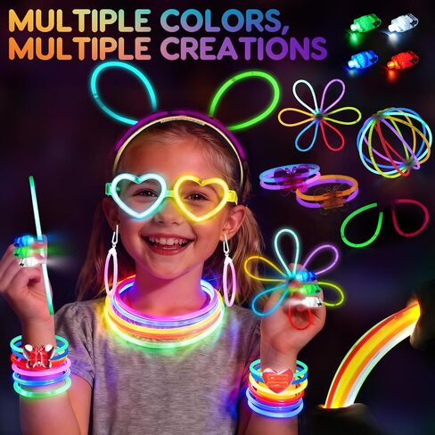 244 Pack Glow in the Dark Party Supplies for Kids, Neon Party Favors for Kids, Glow Party Favors for Kids 8-12, Kids Led Light Up Party Favors,Kids New Years Eve Party Supplies in Saudi Arabia