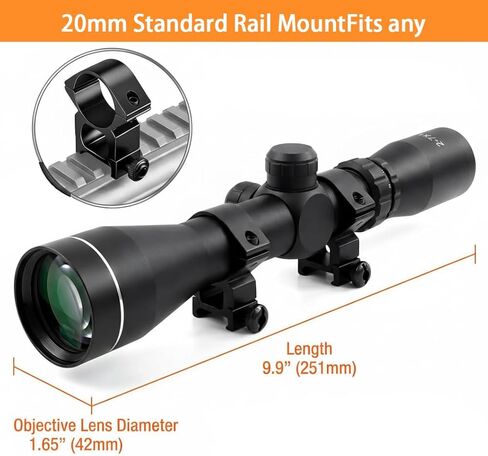 2-7x42 Long Eye Relief Scope Mil-dot Reticle 30mm Tube Diameter Fits Mosin Nagant 1891/30 M39 with Mount Rings in Saudi Arabia