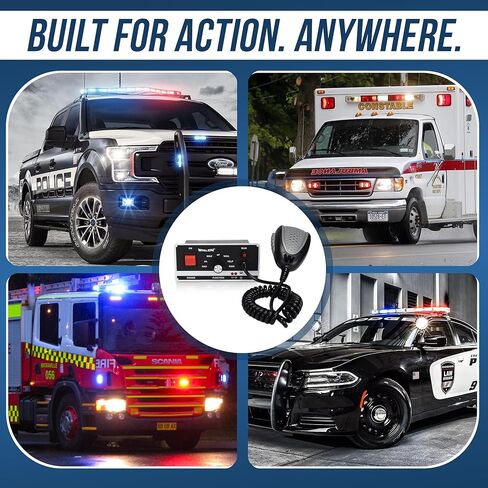 مضخم صفارات الإنذار عن بعد من Whelen 295HFS2 - 200 وات، ميكروفون سلكي صلب، حامل لوحة القيادة أو اللوحة، قدرات تكرار الصوت والمخاطبة العامة - متانة قوية - مضخم صوت صفارات الإنذار لمركبات الطوارئ in Kuwait