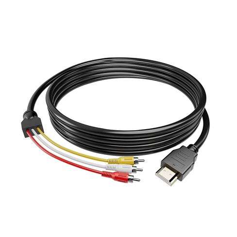 كابل HDMI إلى RCA 1080P 5ft/1.5m، HDMI ذكر إلى 3-RCA محول كابل الصوت والفيديو AV للتلفزيون، HDTV، DVD، الكمبيوتر الشخصي، جهاز العرض (بدون وظيفة تحويل الإشارة) in Kuwait