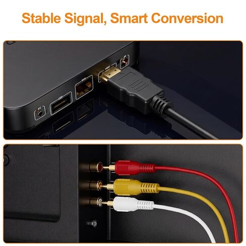 كابل HDMI إلى RCA 1080P 5ft/1.5m، HDMI ذكر إلى 3-RCA محول كابل الصوت والفيديو AV للتلفزيون، HDTV، DVD، الكمبيوتر الشخصي، جهاز العرض (بدون وظيفة تحويل الإشارة) in Kuwait