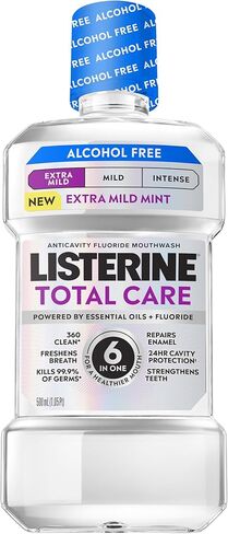 Listerine Total Care Alcohol-Free Anticavity Fluoride Mouthwash, 6 Benefit Oral Rinse to Help Kill 99.9% of Germs That Cause Bad Breath & Strengthen Enamel, Dye-Free, Extra Mild Mint Flavor, 1 L in Saudi Arabia