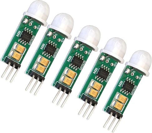 مستشعر حركة HC-SR505 PIR (5 عبوات) وحدة صغيرة لكشف جسم الإنسان بالأشعة تحت الحمراء متوافقة مع Arduino وRaspberry Pi MCU مفتاح حركة عالي الدقة للإلكترونيات التي تصنعها بنفسك in Saudi Arabia